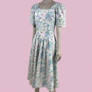 Vintage Floral Midi Dress